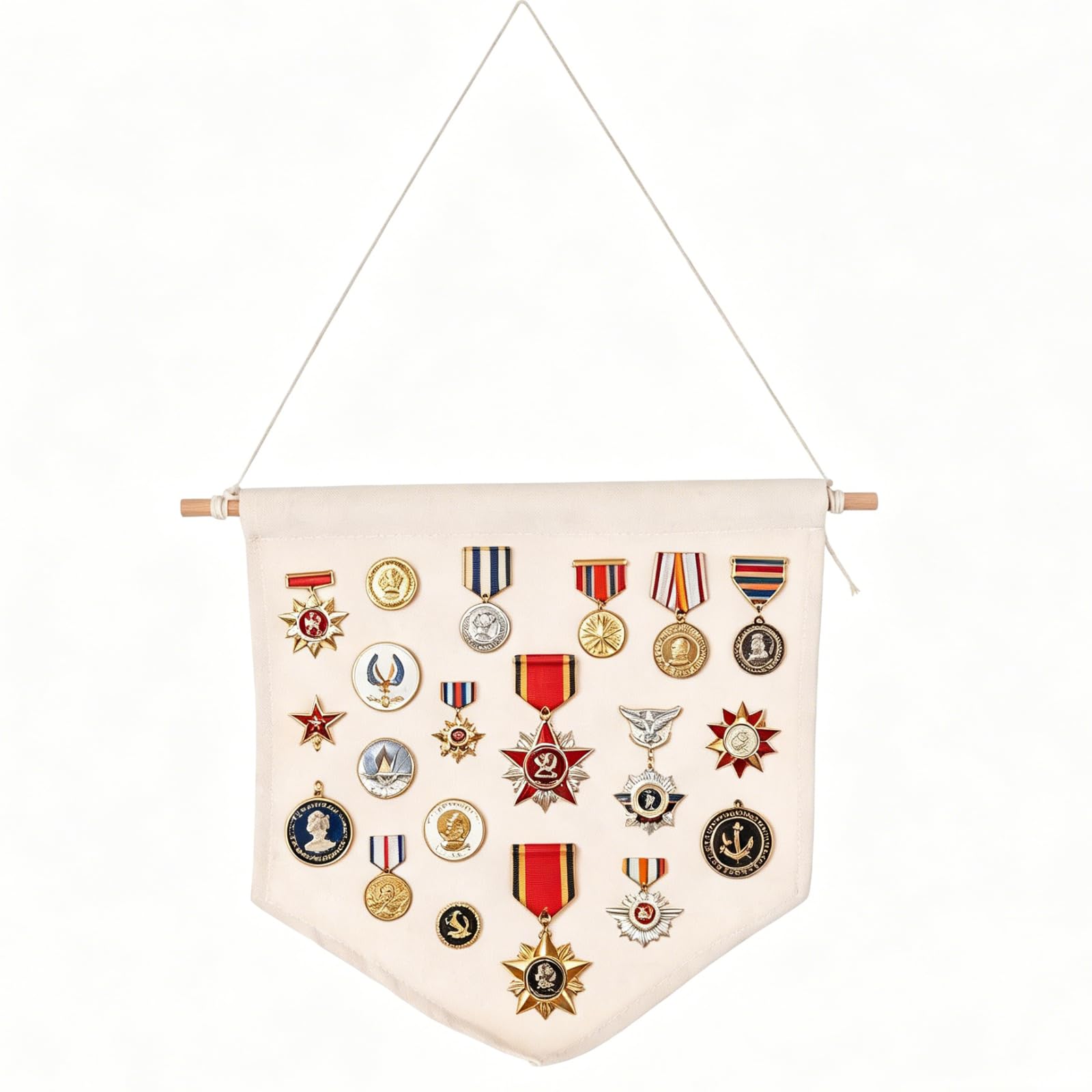 SOIMISS Pin Display Canvas Banner Wall Hanging Natural Beige Nordic Brooch Organizer For Boys Girls Room Decoration Enamel Lapel Badge Collection Blank Pennant Board Flag Fabric Medium 27.5cm