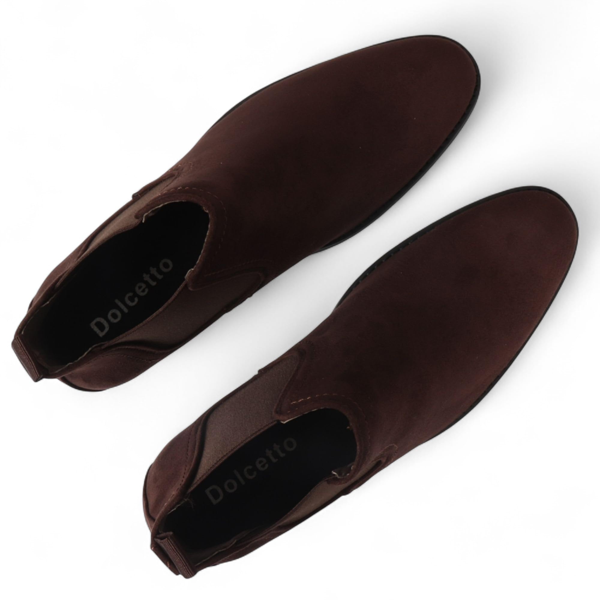 Infinity Leather Botas Chelsea de Ante Para Hombre Dolcetto, Forradas en Piel Auténtica, Sin Cordones.