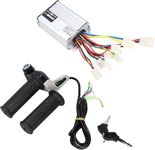 Throttle Swing Grip, 22mm Nonslip Grain Motor Brushed Speed Controller Set LED Indicator 1.5m Cable for Electric Bike