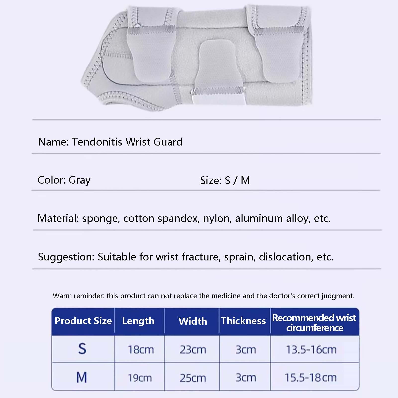 HAILM Soporte Muñeca Túnel Carpiano, Manga Compresión Estabilizador Brazo, para Alivio Dolor Artritis y Tendinitis, Correa Compresión Ergonómica Envolturas Mano,Right Hand,M