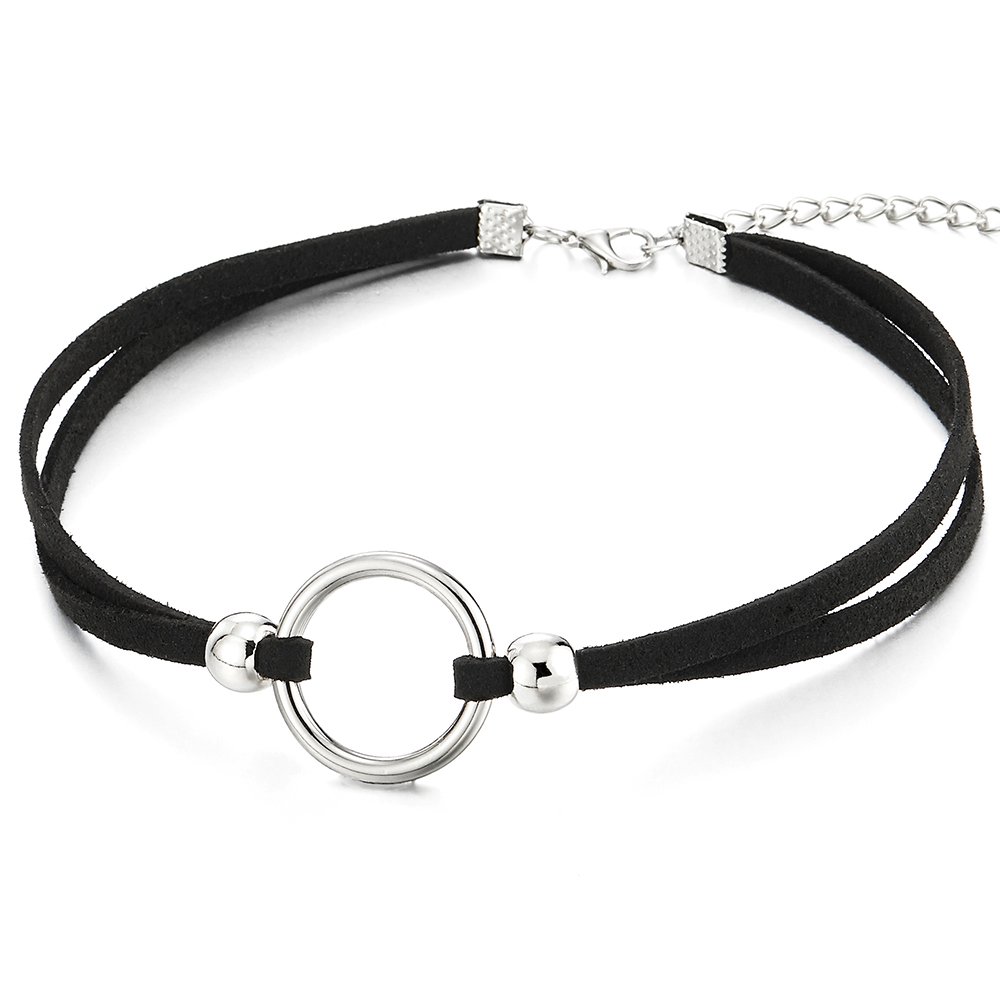 Coolsteelandbeyond Zwarte Choker Halsketting voor Dames Heren en