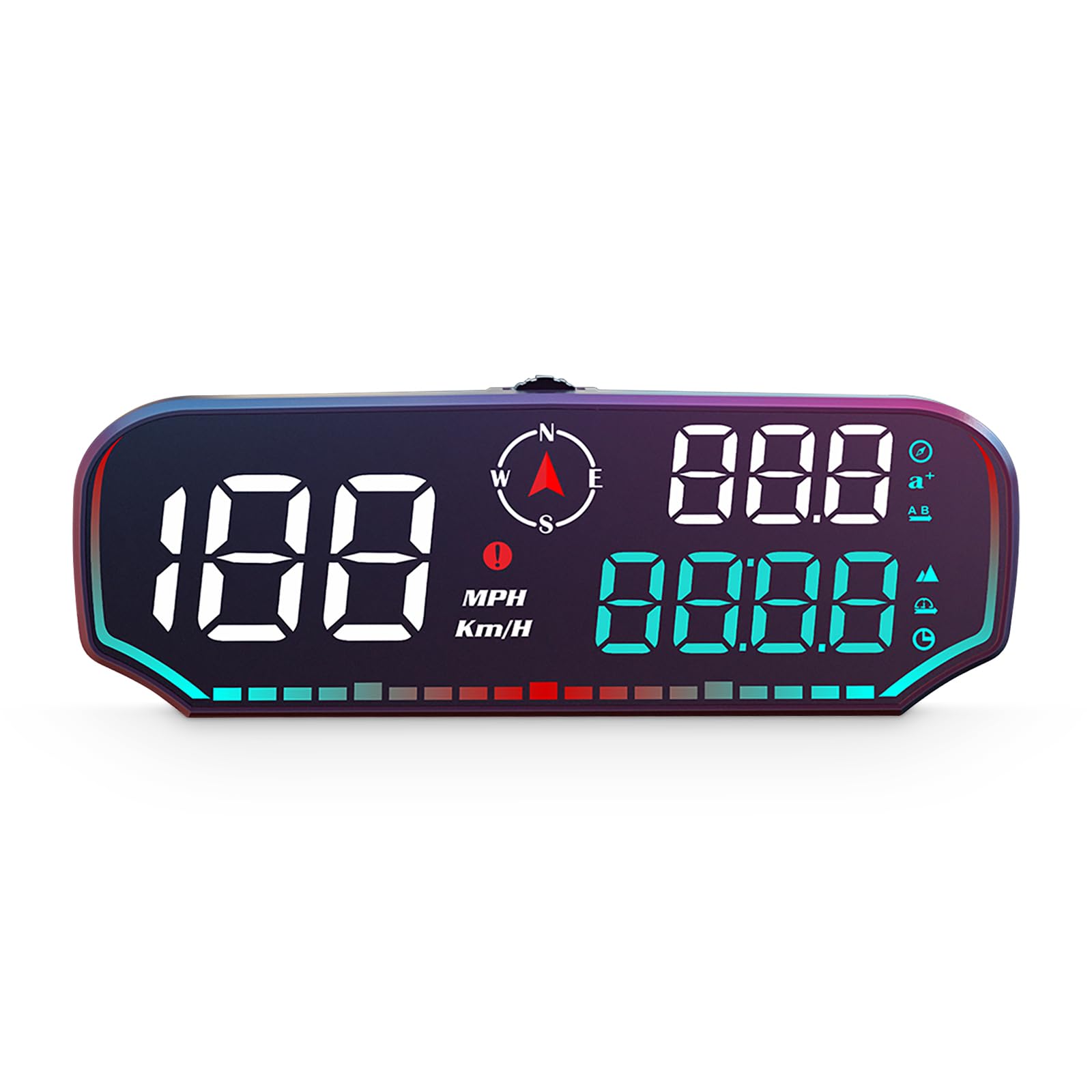 Head Up Display, Universal Head Up Display Velocímetro GPS con pantalla LED de 5 pulgadas Brújula de velocidad Altitud Fatiga Alarma de conducción Alarma de exceso de velocidad Kilometraje