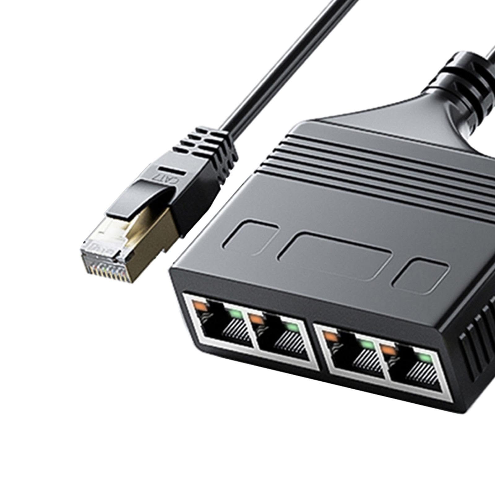4 Piezas RJ 45 Divisor de Red Cable Ethernet Adaptador LAN Extensión con USB para Conectar Simultáneamente Dispositivos Y Internet Adecuado, 1 a 4 1000 Mbps