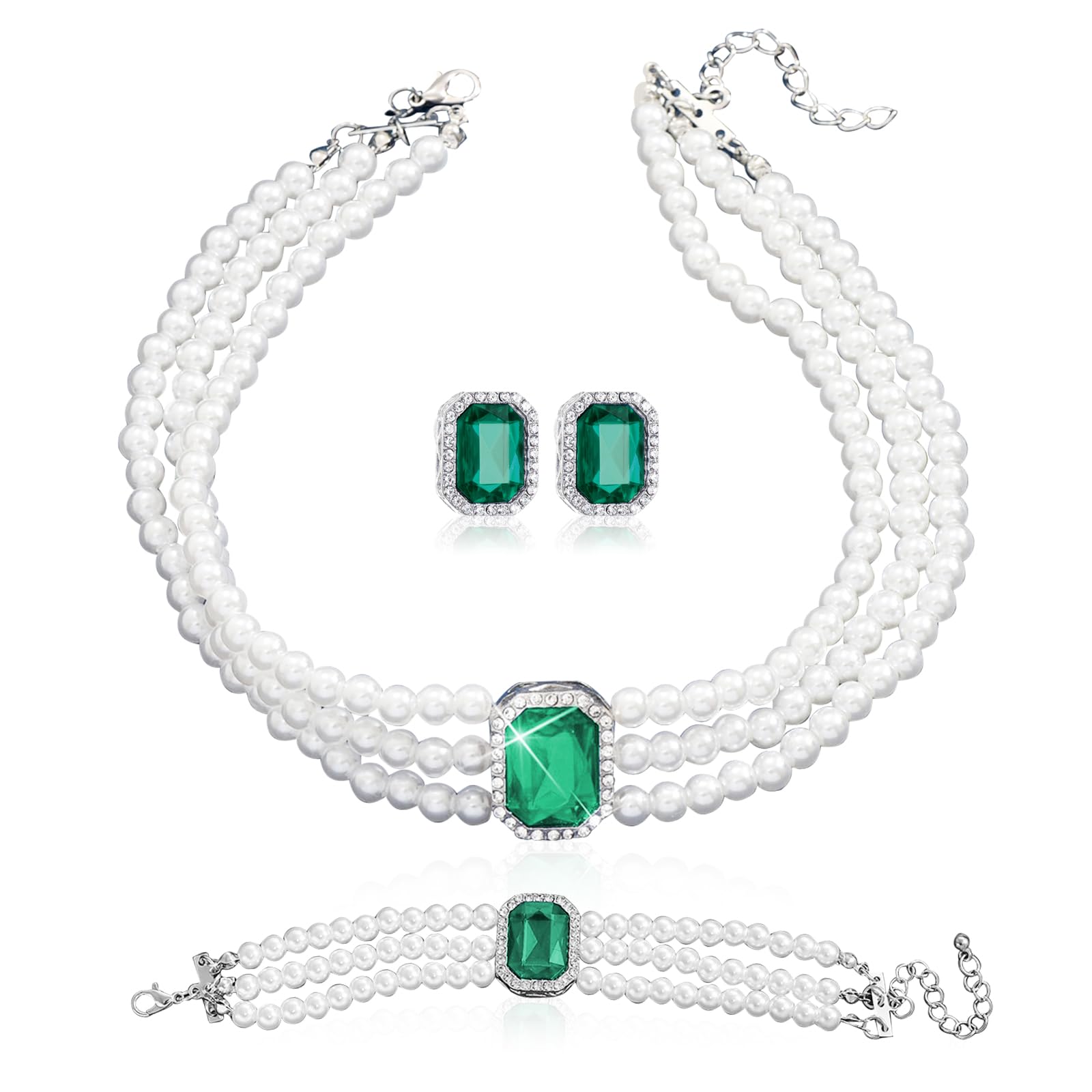 LjFrexia Ananas Schmuckset für Frauen, 3-teiliges Set mit Ha