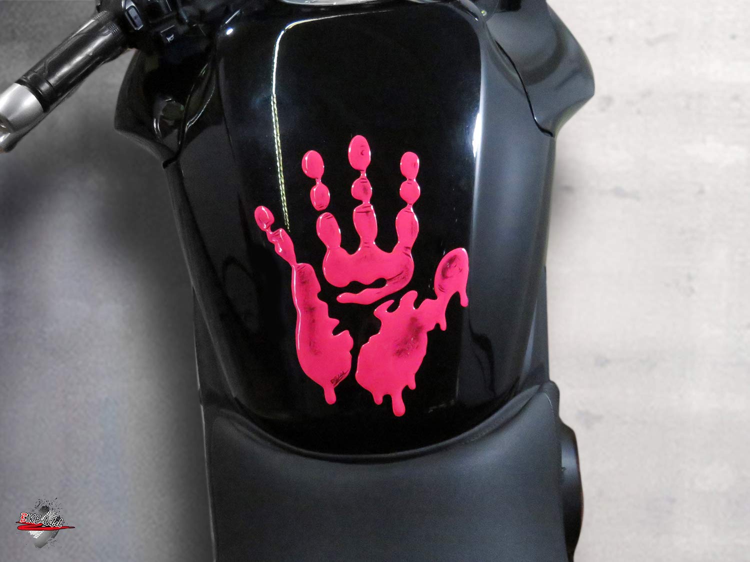 BIKE-label Autocollant 3D Pour Réservoir De Moto - Rose Fluo - 502592