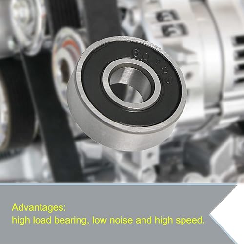 Miniatura 3 de Aopin 607-RS Rodamientos de bolas rodamientos de 0,27 x OD 0,74 pulgadas doble goma sellada miniatura, aplicable para monopatines, impresora 3D