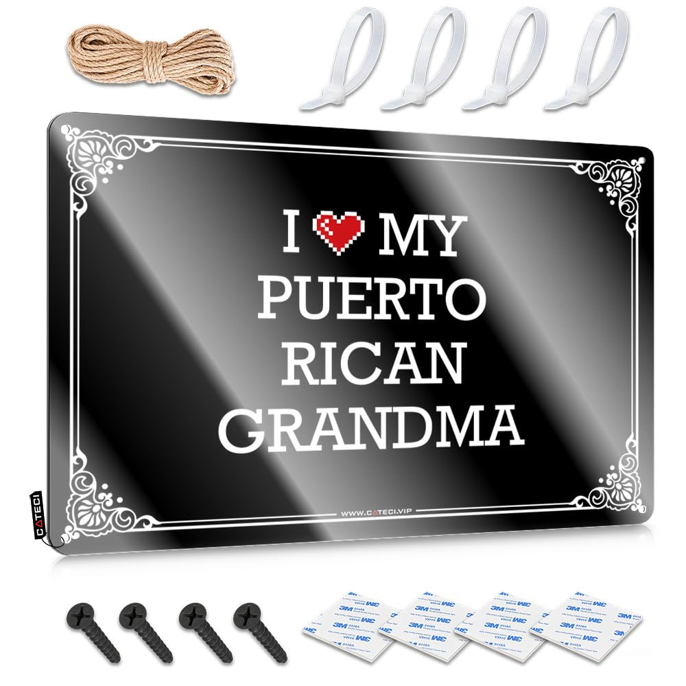 Fzfn Boys Colour Old Cool Wall Decor, Cats Ideas I Love My Puerto Rican Grandma | Farmhouse Barn Decor(30X40cm)