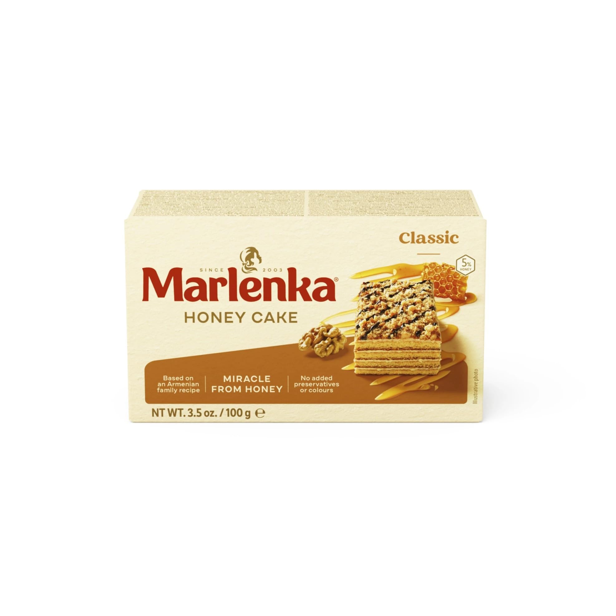 MARLENKA® Klassischer Honigkuchen, traditionelles armenisches Dessert, 16x100g