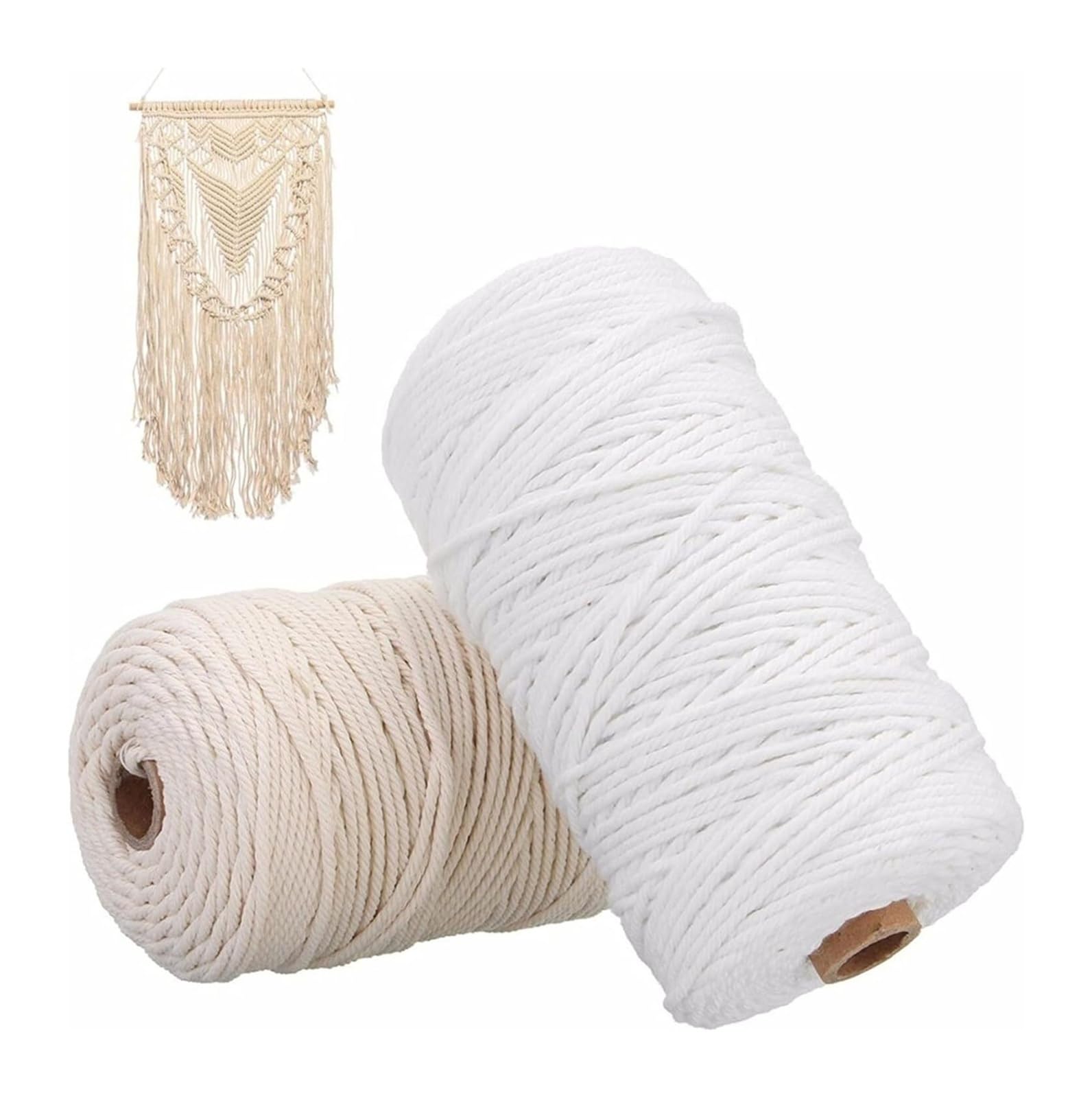Miękkie, naturalne linie bawełny, Sznurek bawełniany do makramy wielokolorowy 1-6mm X 100-400m(6mmx100m Beige)