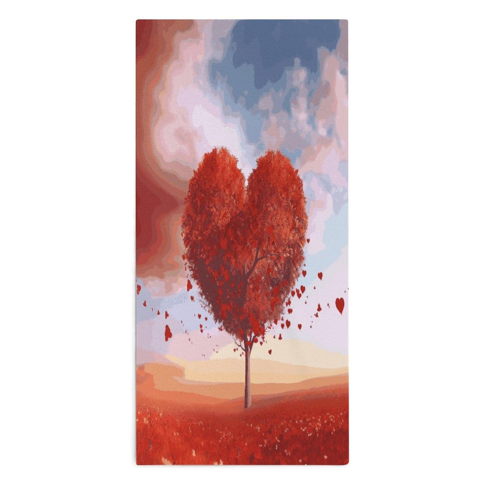Btcowzrv Style Heart Tree Bath Towel Beach Towels Shower Towel