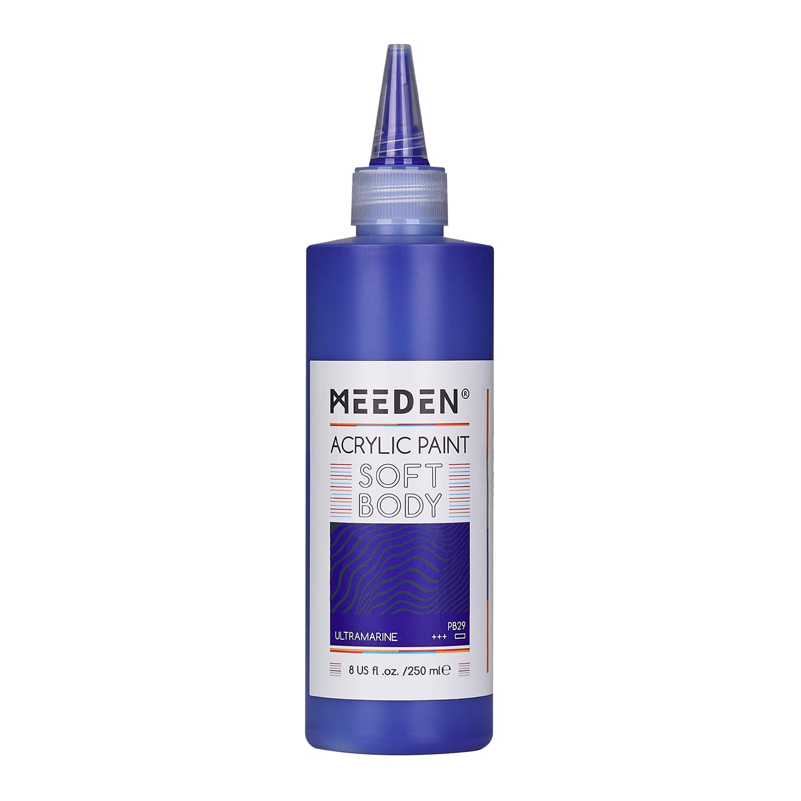Meeden Ultramarine Soft Body Acrylic Paint: 250Ml/8.8Oz Bulk Acrylic Colours In Squeeze Bottle - Fluid Flow Art Paints For Artists Canvas Painting