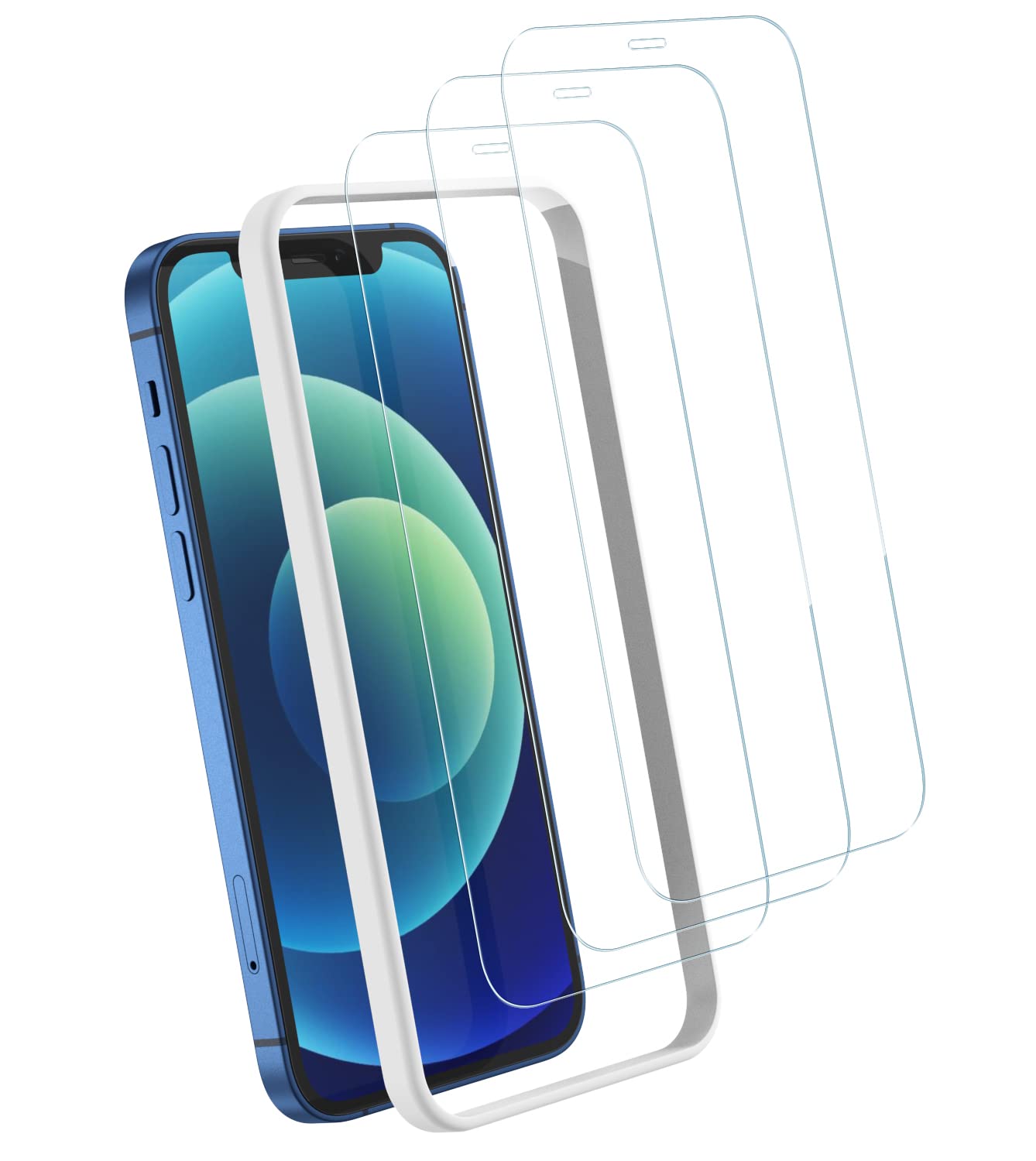 Amazon | AIKKI iPhone12/12 Pro ガラスフィルム ガイド枠付き ノッチ 