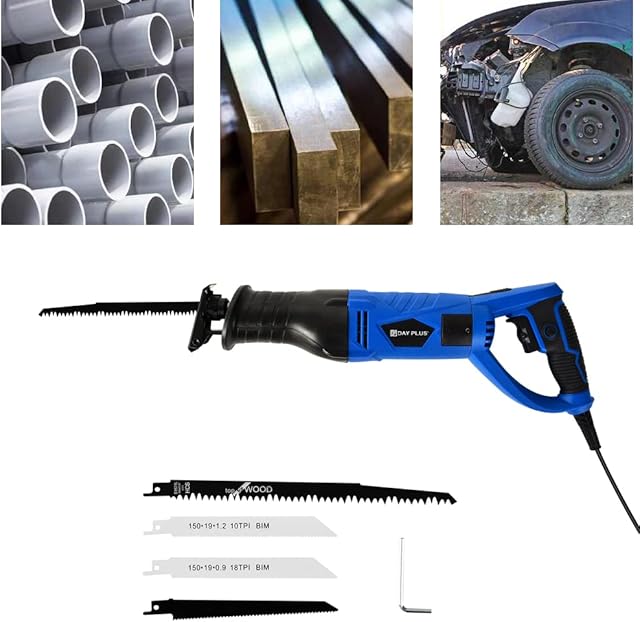 Reciprocating Saw 750W with Rotary Handle+/-90°, Electric Sabre Saw Corded Recip Saw, 2700SPM Variable Speed, Tool-Free Blade Change for Cut Wood, Plastic and Soft Metal