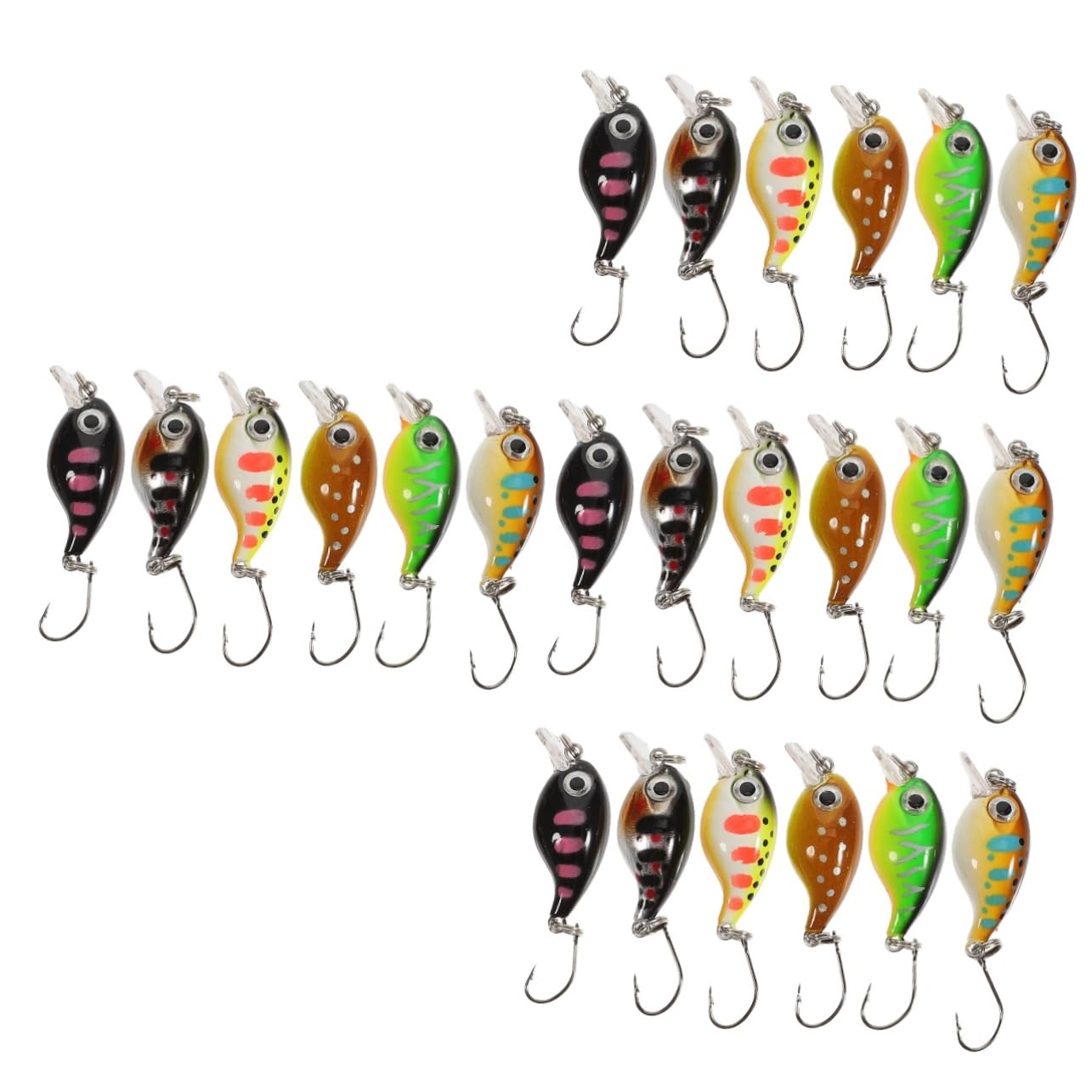 Sosoport 24pezzi Esche Artificiali Galleggianti per Pesca Accessori Professionali per Spinning e Predatori Simulazione Realistica e Resistente agli Strappi