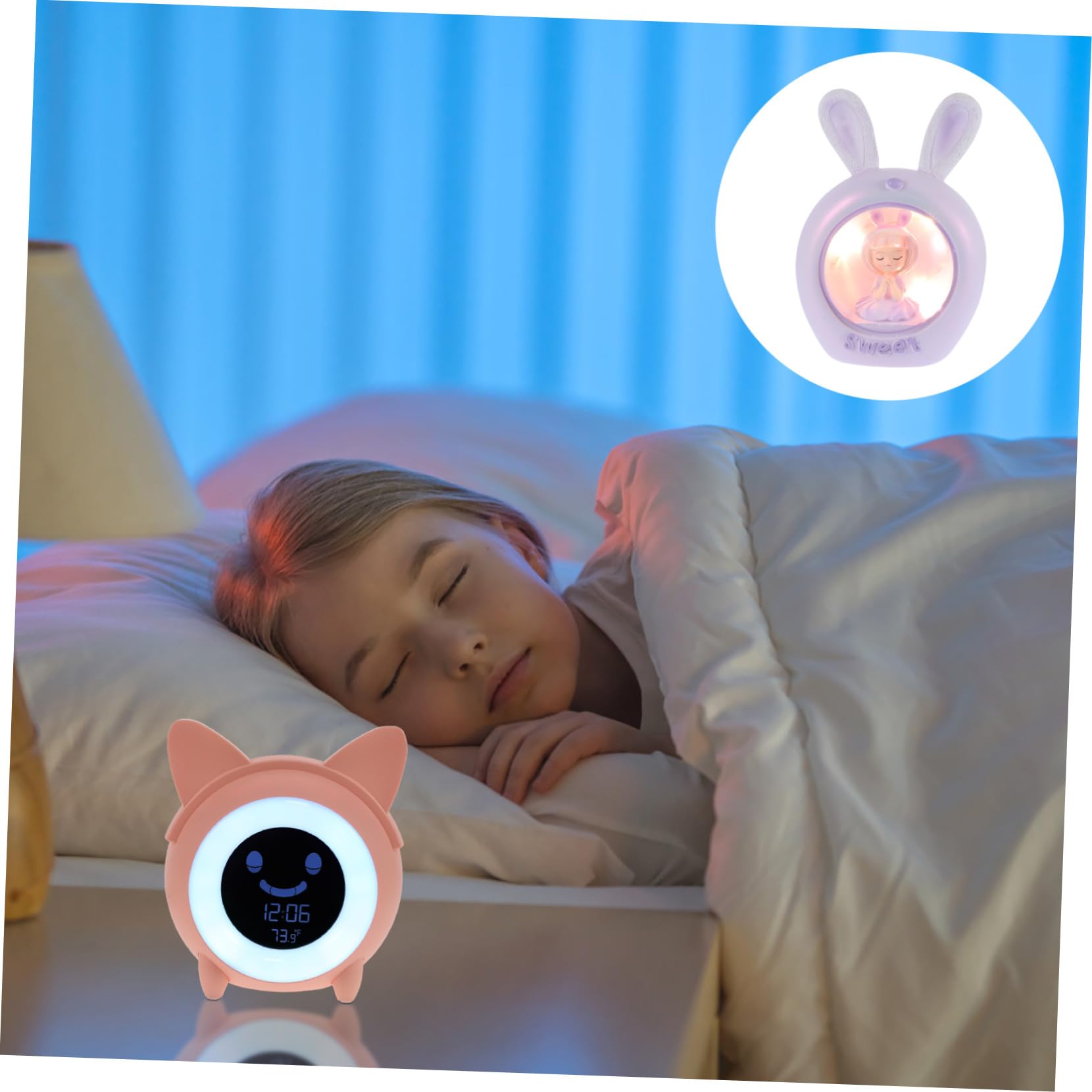 iplusmile Réveil Numérique Garçon Fille avec Veilleuse LED Lampe de Chevet Pratique et Design Créatif pour Chambre Denfant