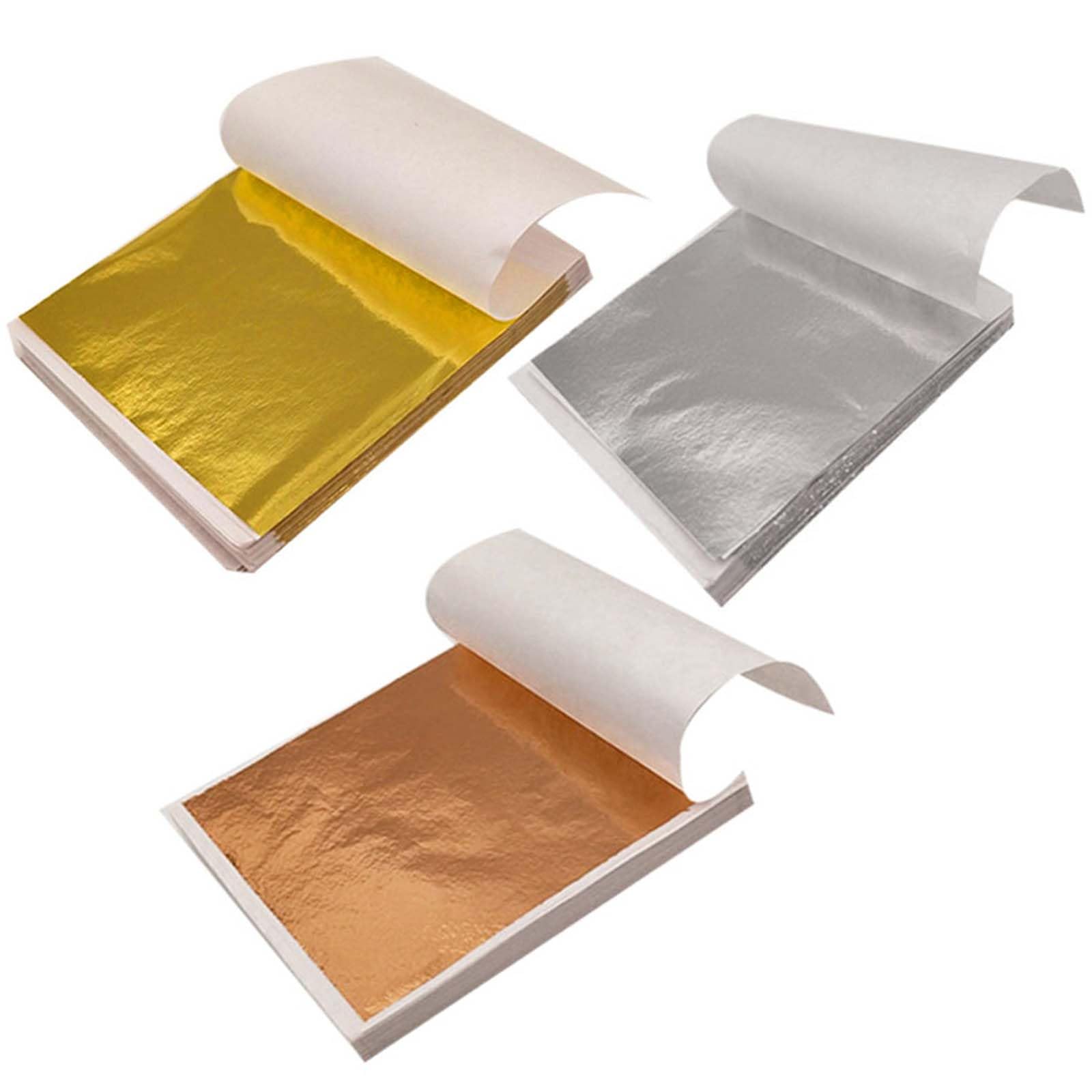 300 Pcs Gold Leaf Sheets for Crafts, Resin Art, DIY Projects, Picture Frames, Furniture - Multicolour Artistic Decoration Kit 10 x 10 cm