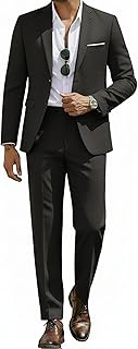COOFANDY Men's 2 Piece Suits Classic Fit 2 Button Casual Suits Sets Blazer Jacket and Dress Pants for Wedding Business Prom
