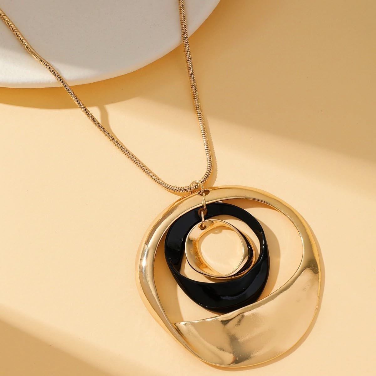 Gold Jewelry Set, Silver Black Boho Western Chunky Vintage Pendant Necklace Stack Trendy Adjustable Non Tarnish Cowgirl Dainty Hypoallergenic Earrings Jewelry Sets For Women image 4