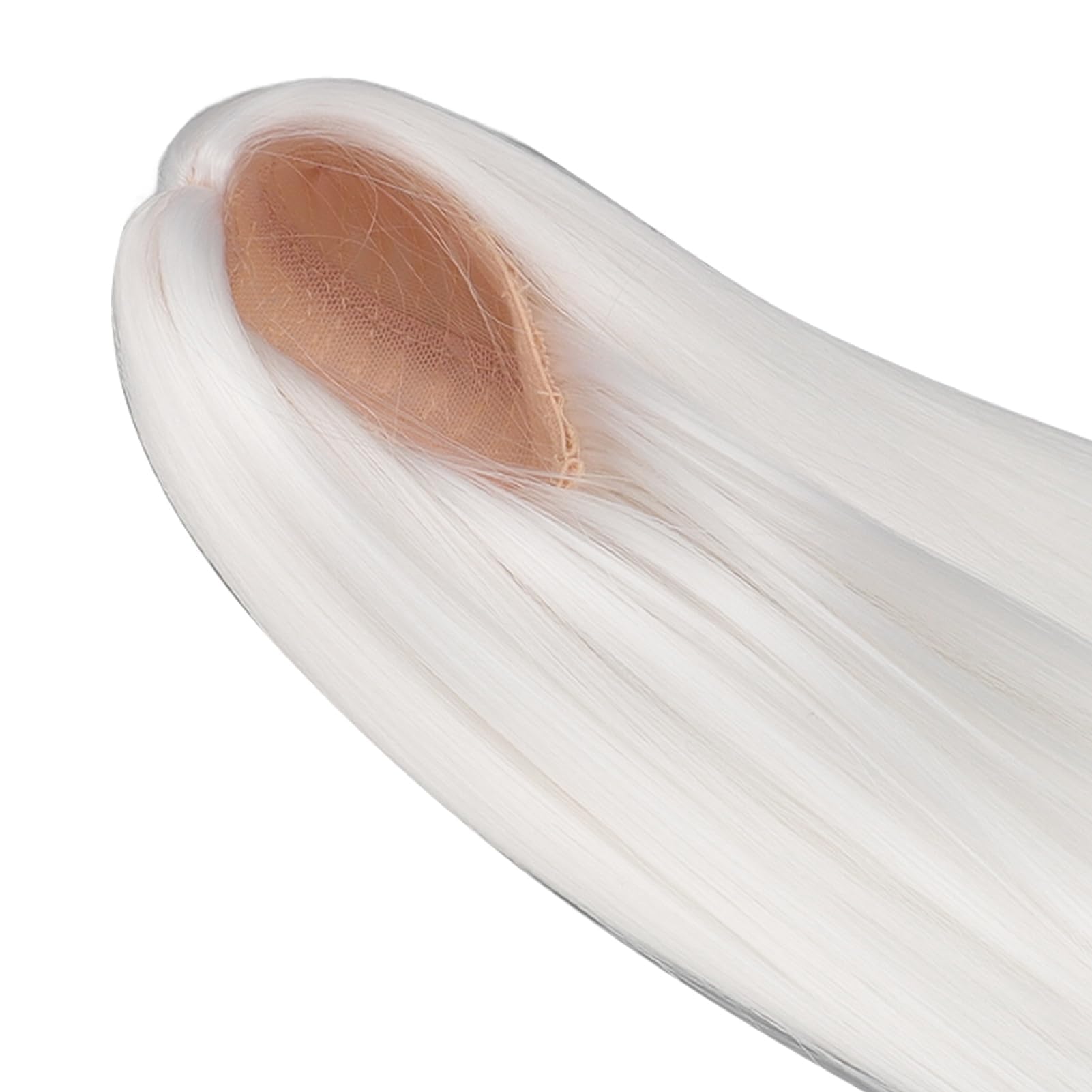 Capelli per Bambola BJD, Morbidi Capelli di Seta Ad Alta Temperatura Estensioni dei Capelli Sintetici Bambola Parrucca Fai da Te per Bambola da 7 a 8 Pollici (WHITE)
