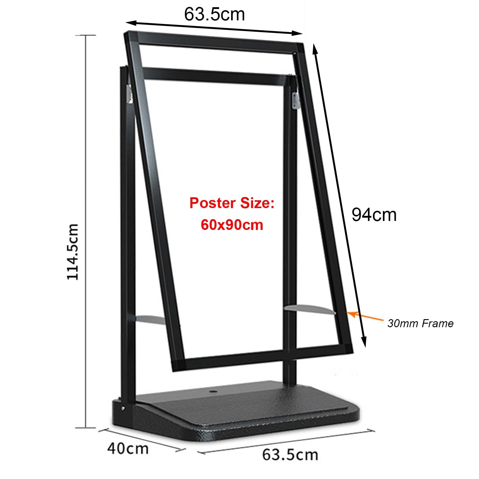 Soporte para carteles al aire libre, soporte portátil para pósteres, marco de aluminio resistente a la intemperie, exhibición de pie para eventos de negocios