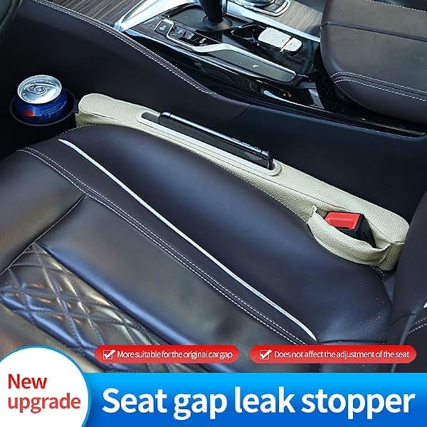 RAKSONIC Car Seat Gap Filler with Storage Box, 2 Pack, Beige by RAKSONIC - Used condition - Image 3