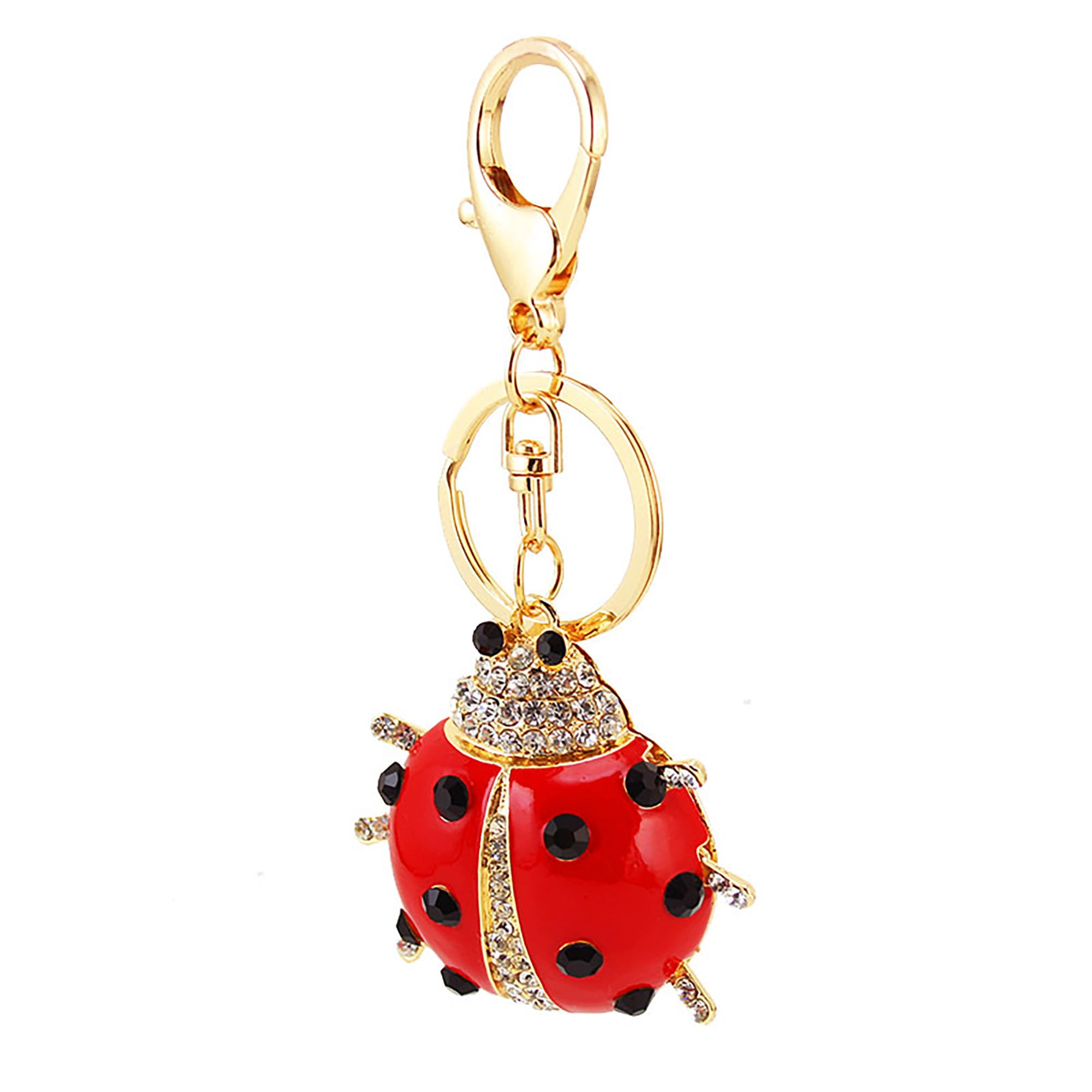 Ladybug Rhinestone Keychain Crystal Sparkling Key Chain Charm Cute Keyring Pendants for Women Girls Purse Wallets Backpacks Handbags