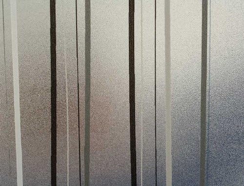 Modern Frosted Privacy Line Decorative Window Film, Adhesive Free (36" x 13ft Roll)