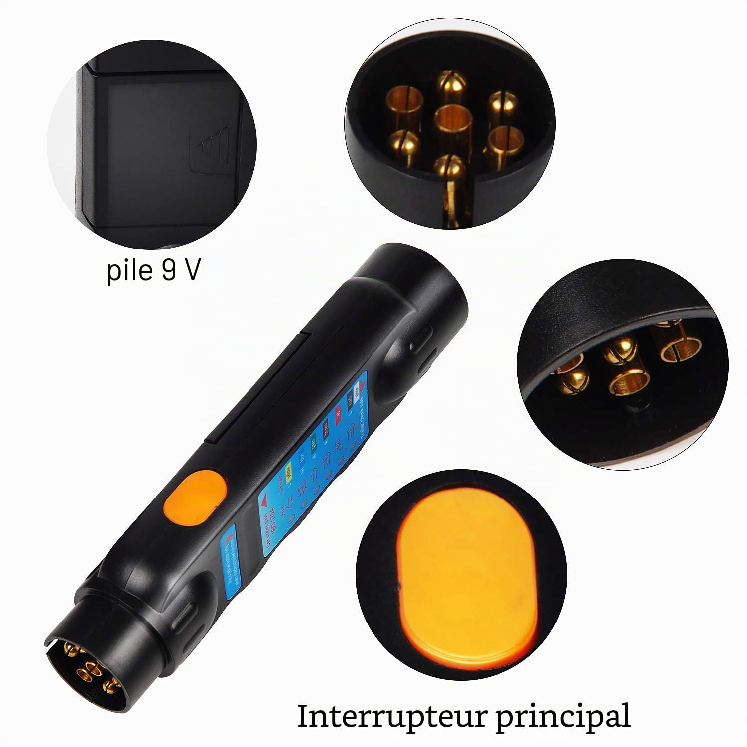 EXLECO Trailer Plug Socket 12V 7-13Pin Car Wiring Circuit Light Test Tool Electrics Diagnostic Tools