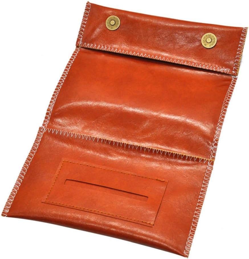 Portable Pu Leather Cigarette Storage Pouch with Triple-fold Design and Zipper Pocket, Waterproof Smoking Bag for Men and Women, for Watching Movies and Party Use