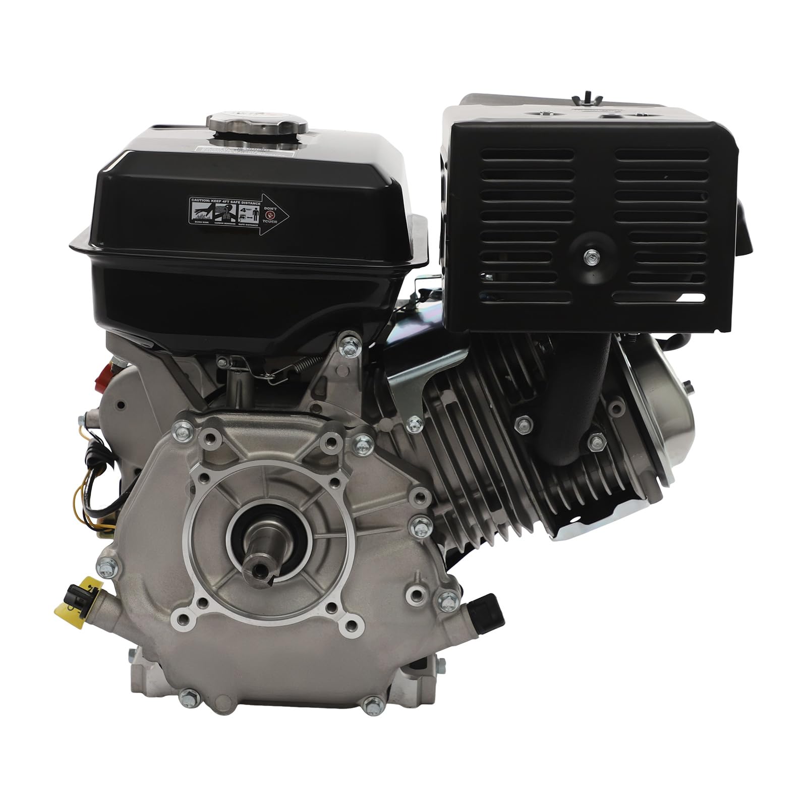 Motore a benzina a 4 tempi, 420 cc, 15 CV, motore OHV, 9700 W, 3600 giri, per pompa dell'acqua, tosaerba, generatore, compressore d'aria, spaccalegna, nero