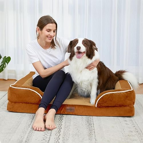 Miniatura 29 de Comfort Expression - Cama ortopédica para perros extragrandes, 53 x 42 pulgadas, cama impermeable y de apoyo de espuma con cojines removibles, con