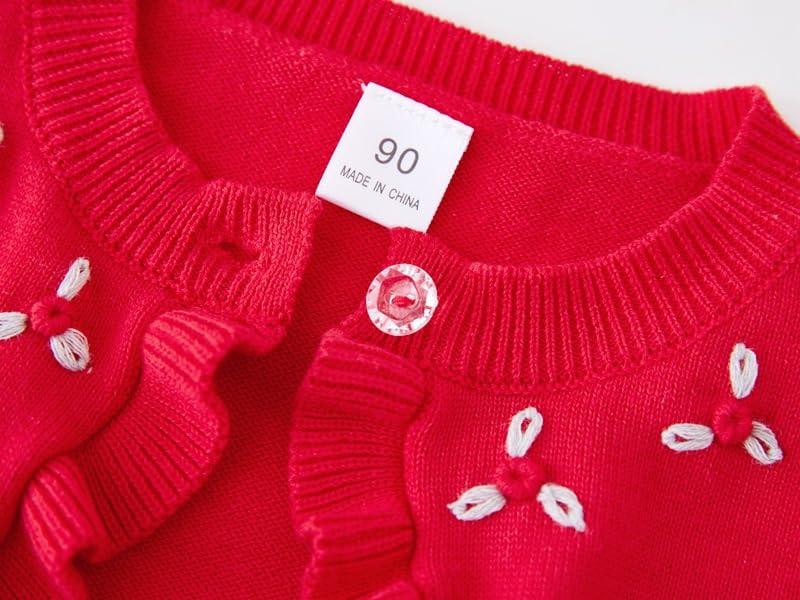 Yanmucy Toddler Little Girls Cardigan Long Sleeve Cotton Sweater Toddler Kids Lightweight Knit Button Cover Up for 1-8 Years4