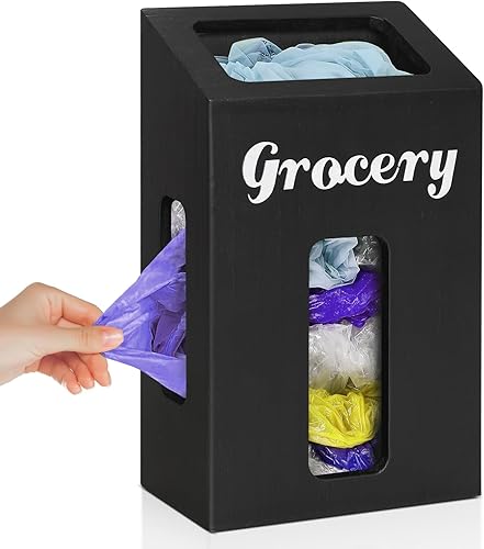 Soportes para bolsas de plástico para organizadores y almacenamiento de cocina, soporte para bolsa de comestibles montado en la pared con 4