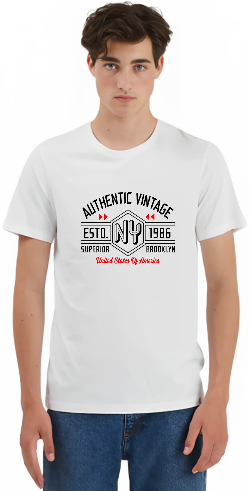 KSZBAuthentic Vintage ESTD. 1986 Printed T-Shirt Round Neck Half Sleeves Comfortable Fit (200GSM) Smooth Cotton Fabric and Quality Print for Men and Women