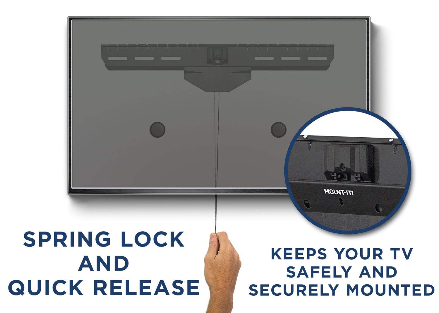 Mount-It - Soporte de Pared para televisores 55', Soporte inclinable de Perfil bajo para instalación en Pared Seca sin daños, Soporte Pie TV | Capacidad de Peso de 110 Libras, hasta VESA 600 x 400