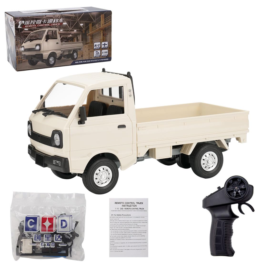 RC Mini-Truck D12mini 1 16 2 4Ghz RC Car Truck - White