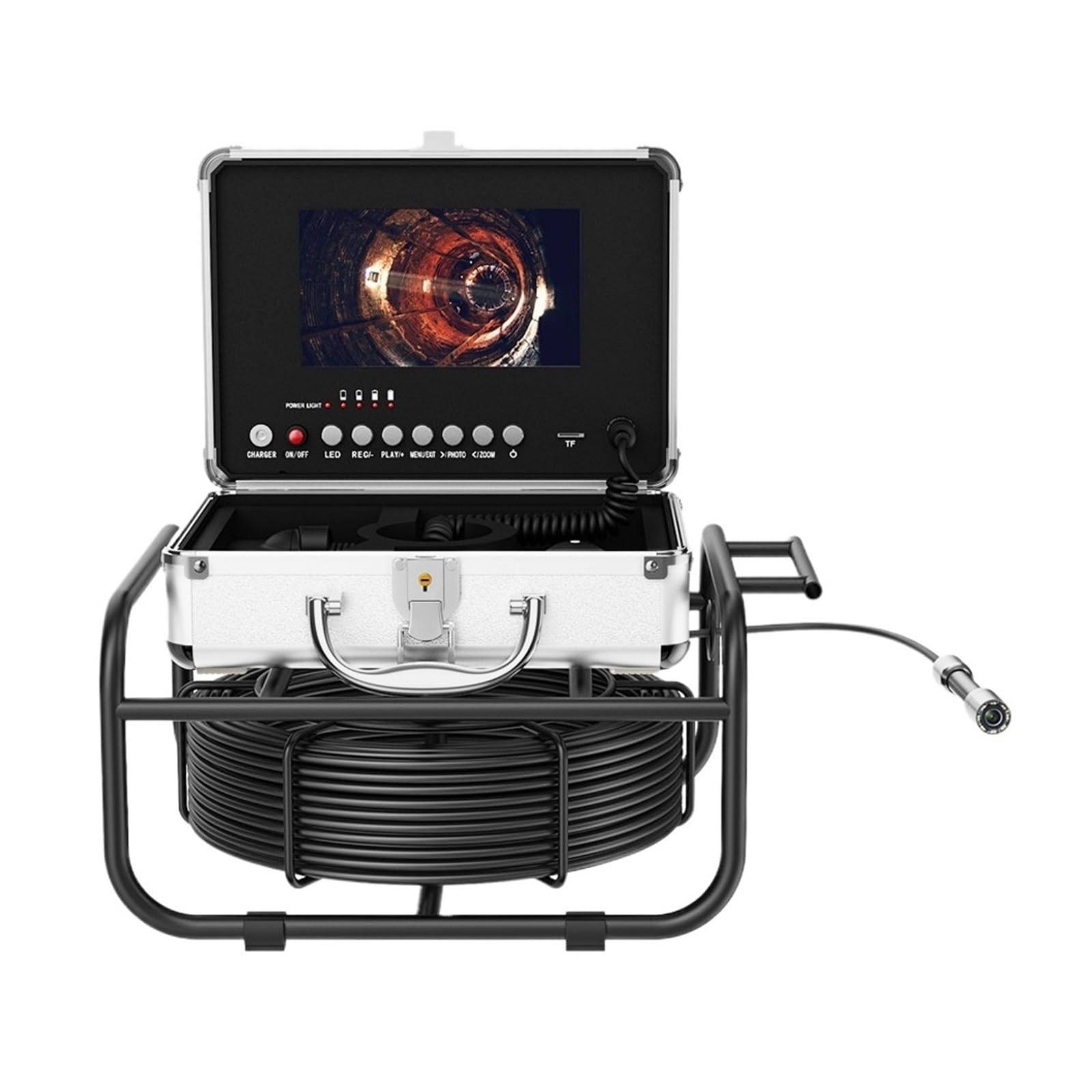 Kamera inspekcyjna odpływu Kamera Endoskopowa Do Rur DVR Kamera Endoskopowa Do Kanalizacji Z Ekranem 1080P 7" IP68 Wodoodporna Kamera Inspekcyjna Do Rur(10m,17MM Camera)