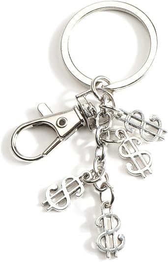 Dollar Sign Keychain Mini Money Symbol Keyring Wealth Gift for Women Financial Accessory
