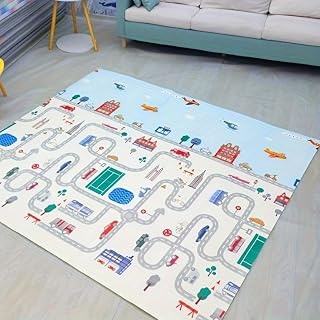 Nithanu Extra-Large City Road Map Baby & Kids Play Mat – Soft Cushioned Foam Floor Mat with Traffic Roads, Vehicles & Buil... Price In India