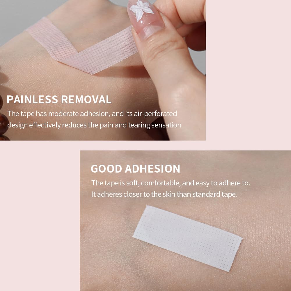 10 Rollos Cinta de Extensiones de Pestañas, Microporo Cinta Transpirable para Pestañas, Fácil de Rasgar(Blanco)