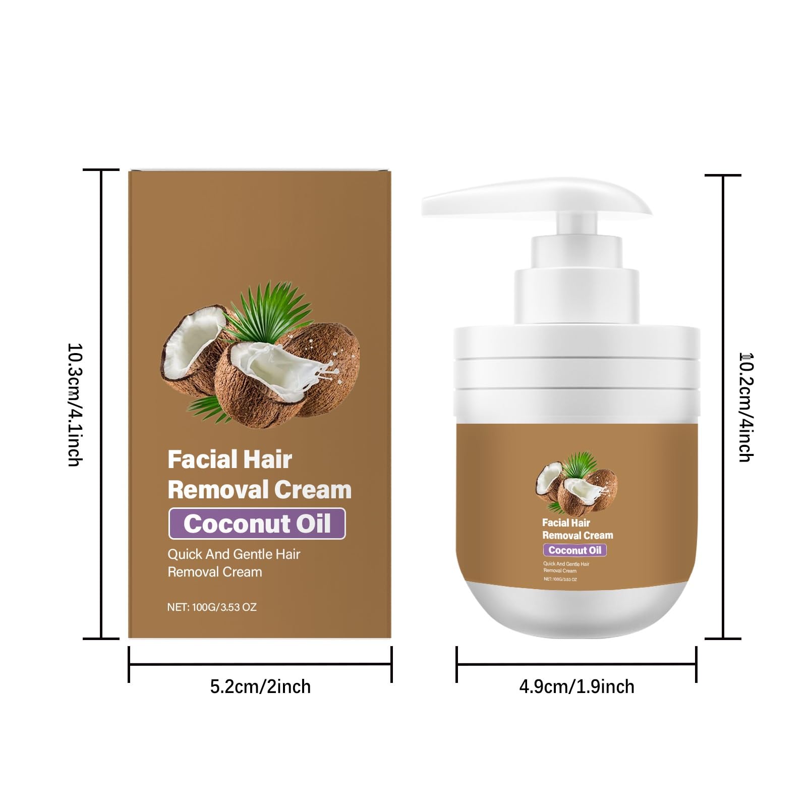 Crema de depilación con aceite de coco, depilación con aceite de coco, cremas depilatorias faciales, cremas para eliminar el vello sensible, labios para mujeres, removedor en spray (5 unidades)