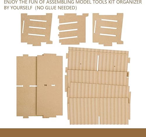 Miniatura 8 de Kit de modelo de almacenamiento de herramientas, organizador de fabricación con material MDF, almacenamiento de cepillos/pinzas, suministros de