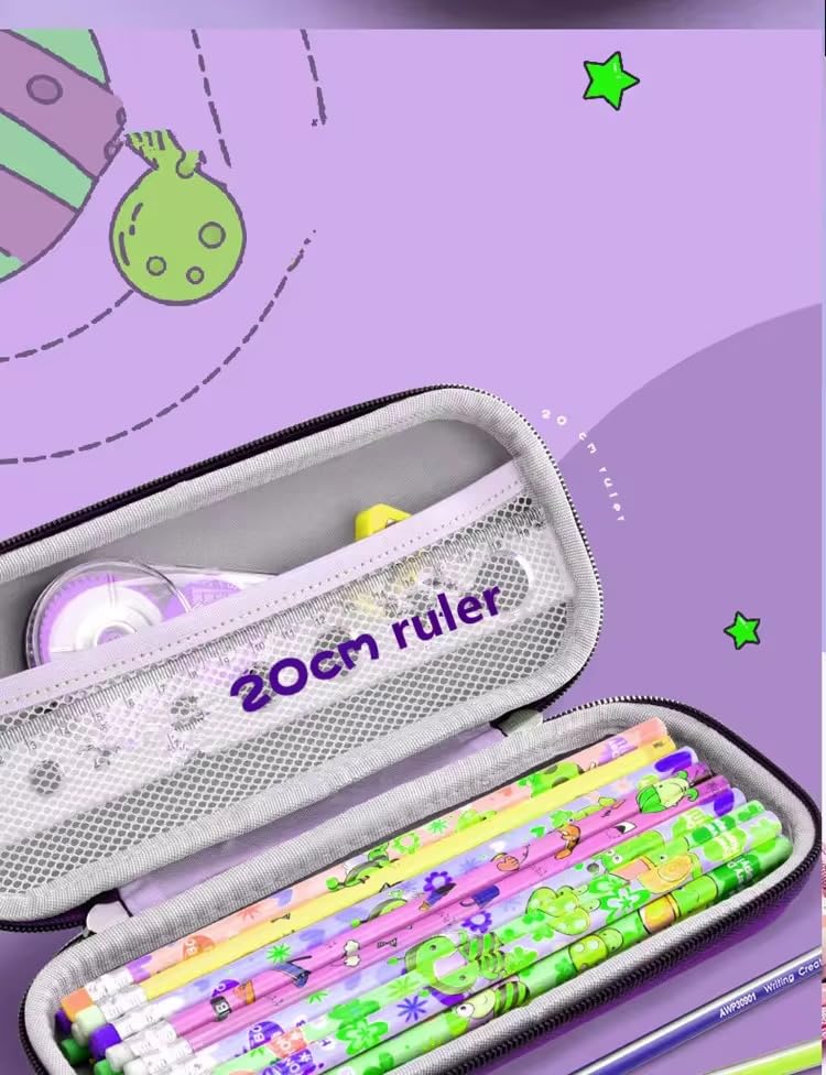 Image of Amitasha Cartoon Pen Bag, Unicorn 3D Pencil Case for Girls, Large Capacity Multi-Functional EVA Pencil Box, Stationery Case for School (Cool Unicron)