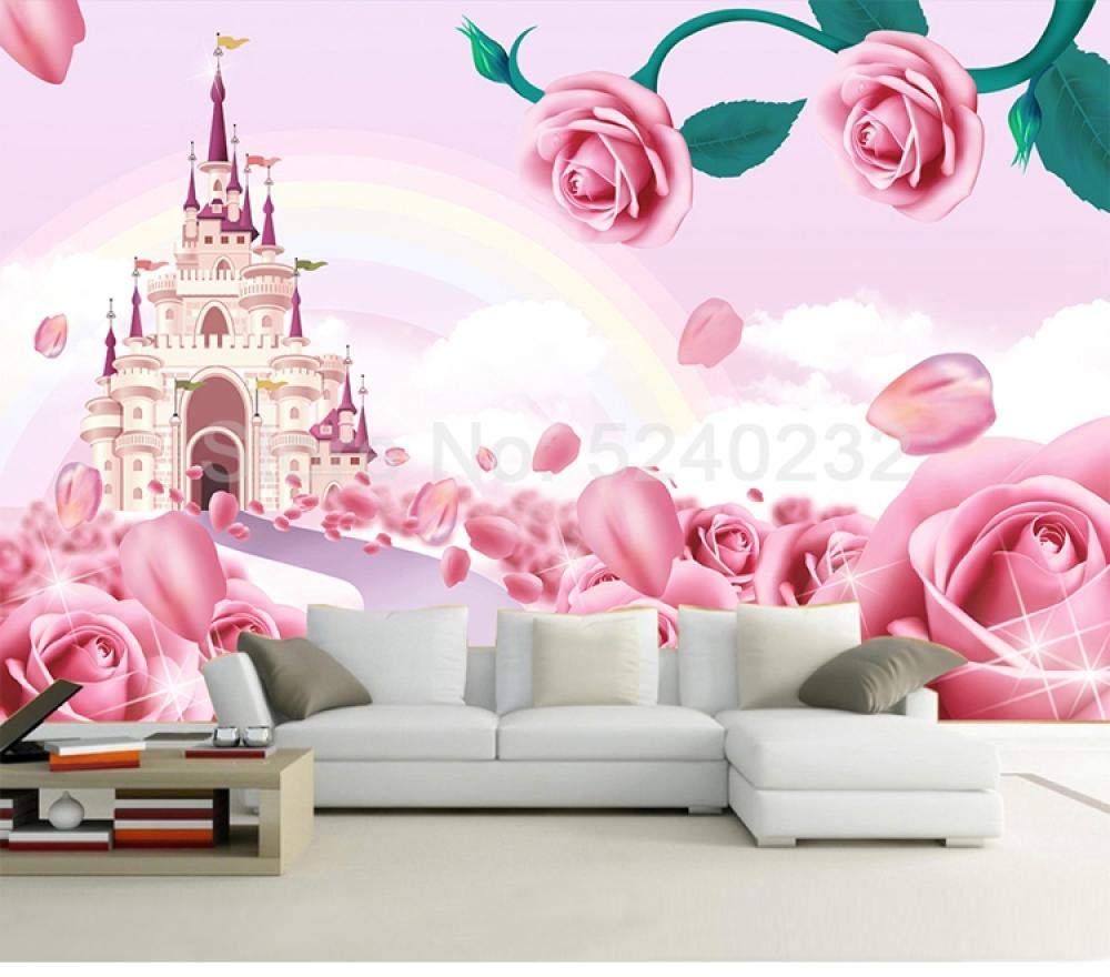 Papier peint personnalisé 3D rose pour moderniser le mur d'une chambre enfant 200x140