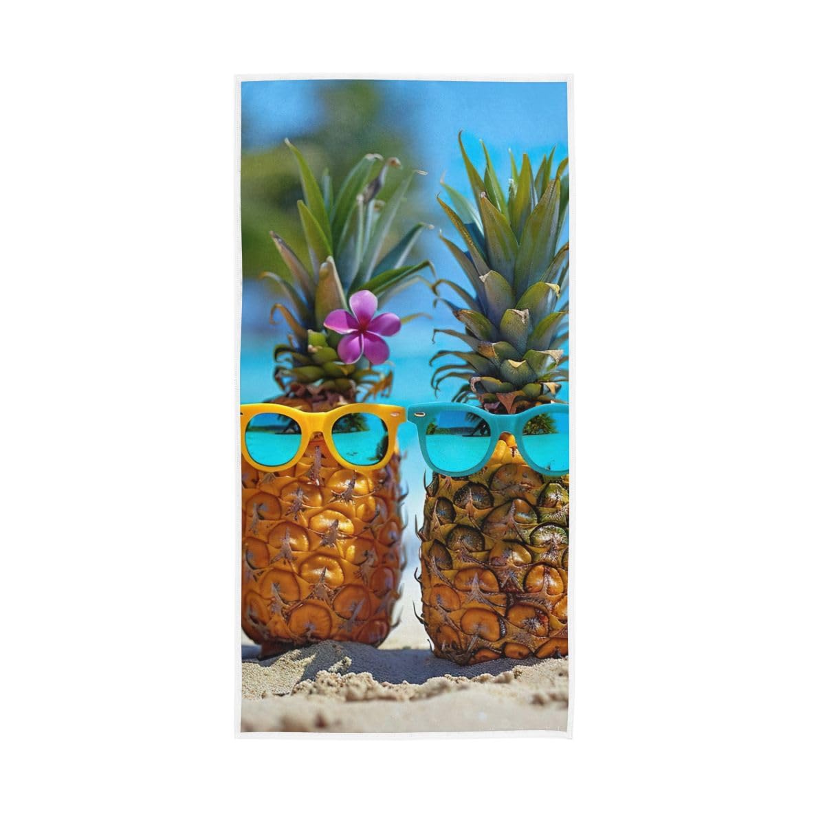 HUYGD Cute Pines Wearing Sunglasses Hand Towels, Spa Towels for Hand, Face, Hair, Yoga, Kitchen, Bath 15 x 30 Inches