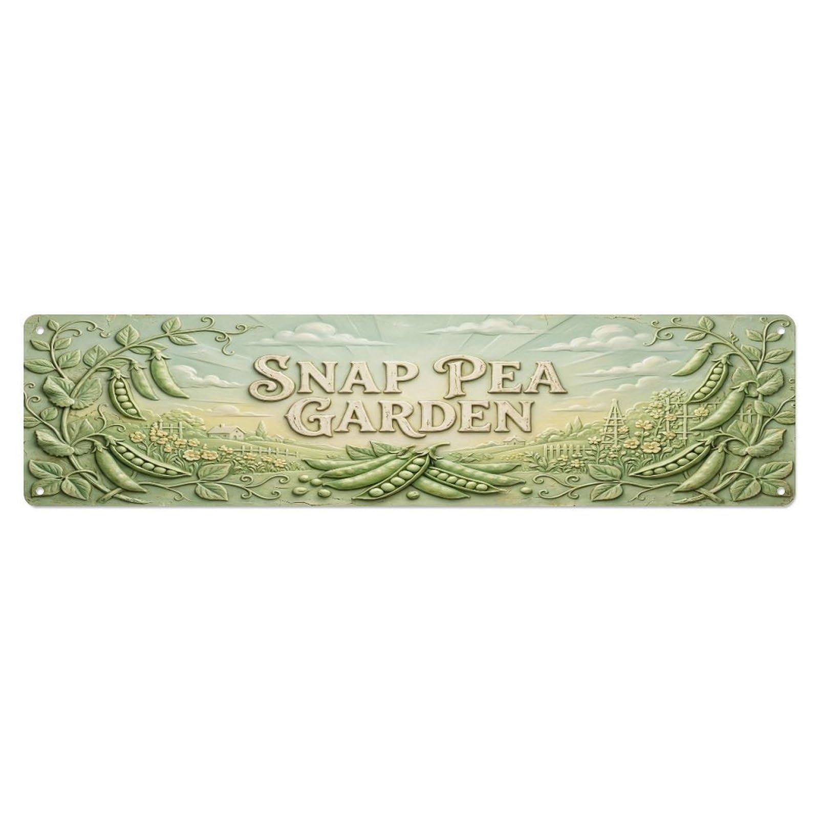 Fqcyn Style Metal Tin Sign Vintage Cottagecore Garden Snap Pea Garden