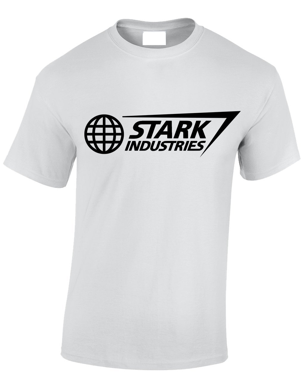 Crown Designs Stark Industries Super Hero Movie & Comic Book Fan Gift for Men & Teenagers T-Shirts Tops - White/Large