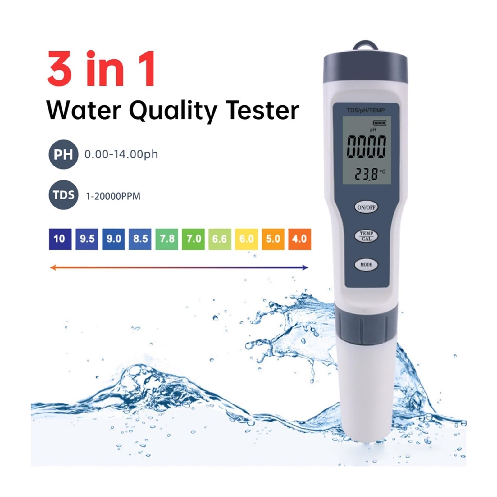 PPM水質テスター測定範囲0-9999ppm飲料水スイミングプール水族館用デジタルTDSメーター デジタル水質テスター プールテスター 測定、Tds、温度 Tds メーター 水族館 スパ 飲料水用