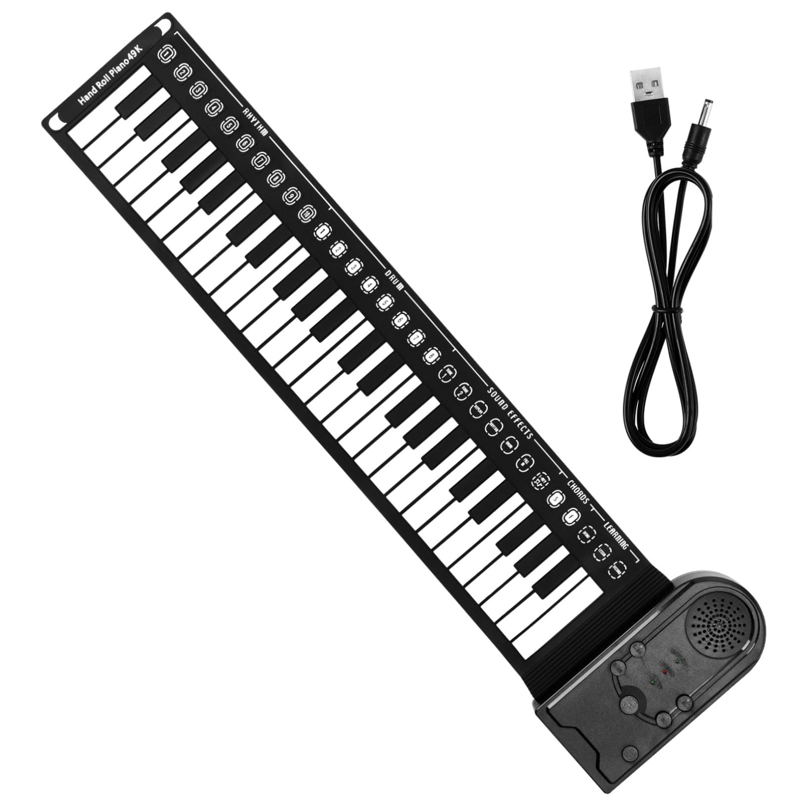 Pianoforte Digitale Portatile a 49 Tasti in Silicone Funzione di Registrazione e Riproduzione, Tastiera Pieghevole e Cavo USB per Principianti e Ragazzo Ragazza