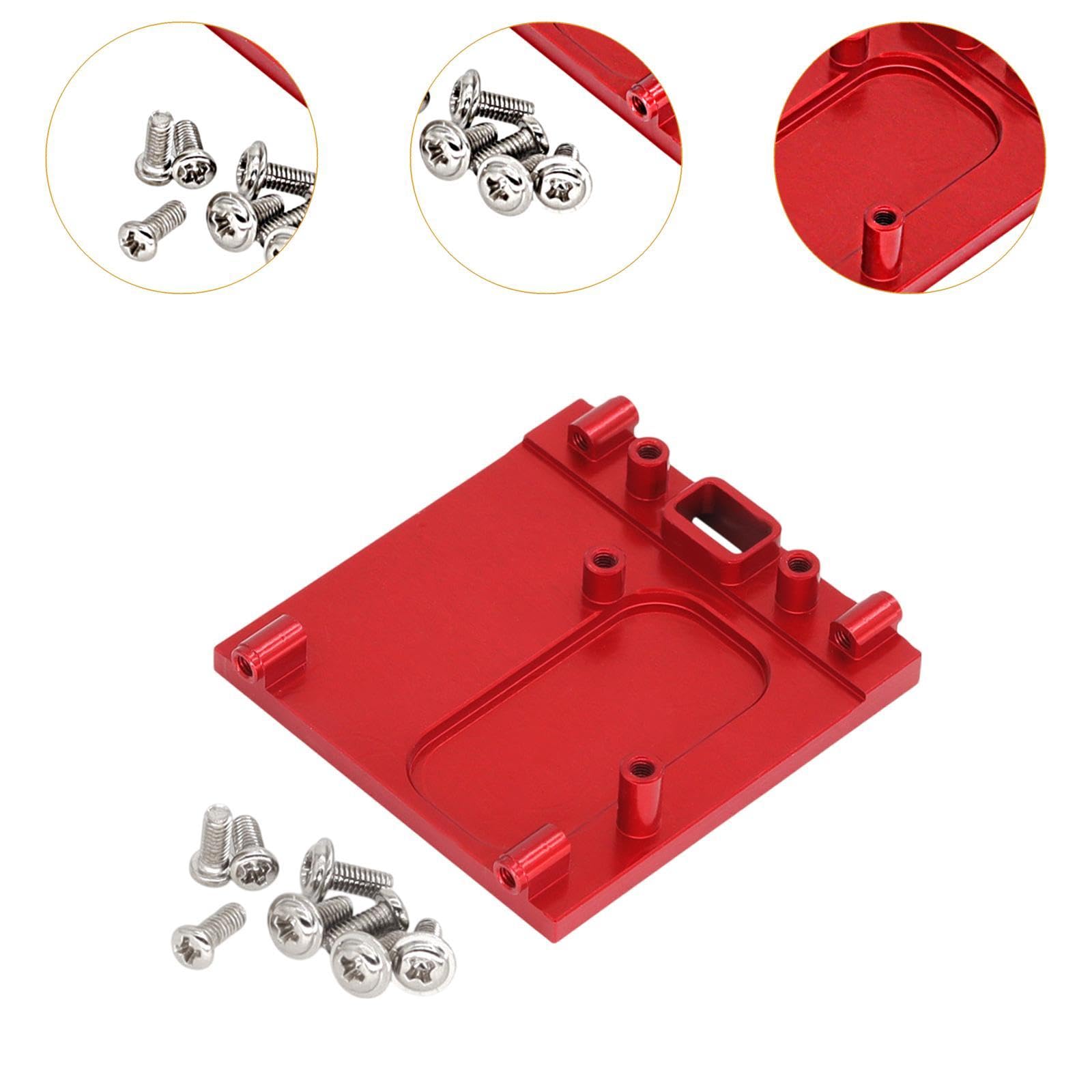DYNWAVE 1:12 RC Car Motor Base Mount,Upgraded Parts,Accessories Fixed Bracket Holder Parts,Sturdy Metal Motor Mount Holder for MN168, red